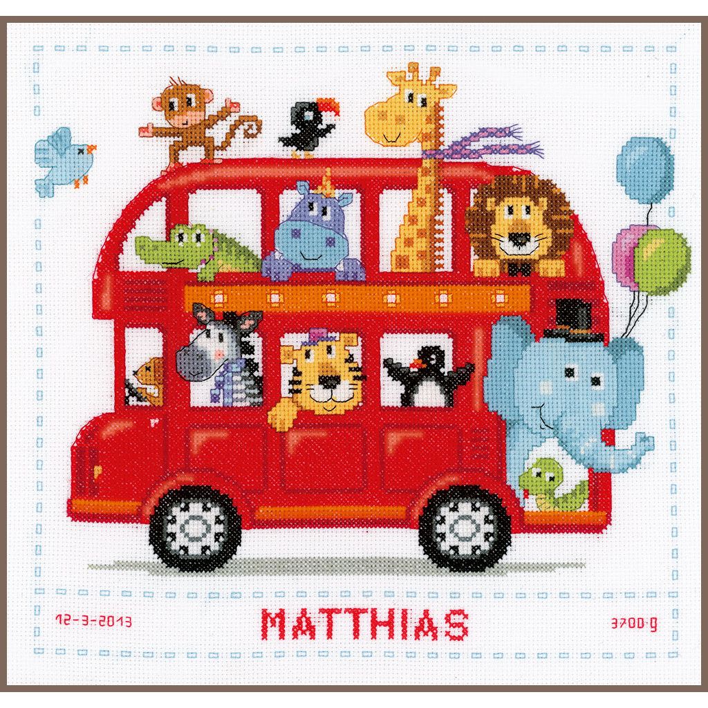 VERVACO COUNTED CROSS STITCH KIT SAFARI BUS