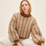chunky sweater in neutral colours