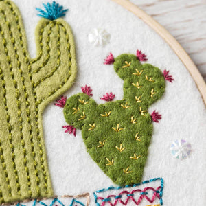Corinne Lapierre - Felt Cactus Applique Hoop Craft Kit
