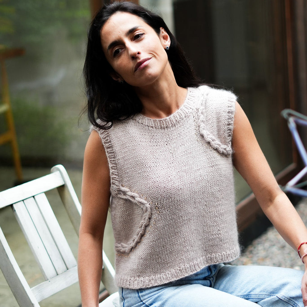 Pope Knits - Braided Lines Vest Bundle - Yarn & Digital Pattern