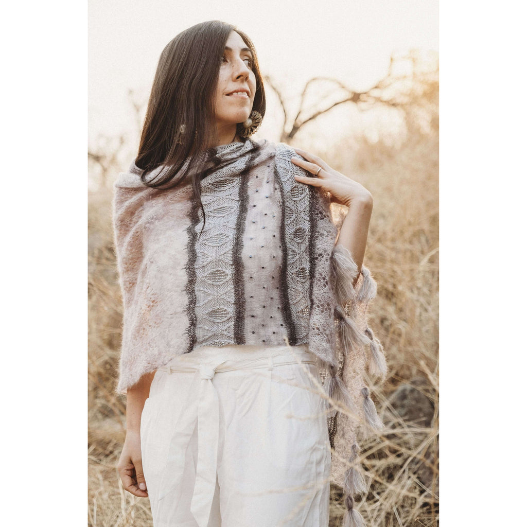 Pope Knits - Dragon Scales Stole Bundle - Yarns, Beads and Digital Pattern