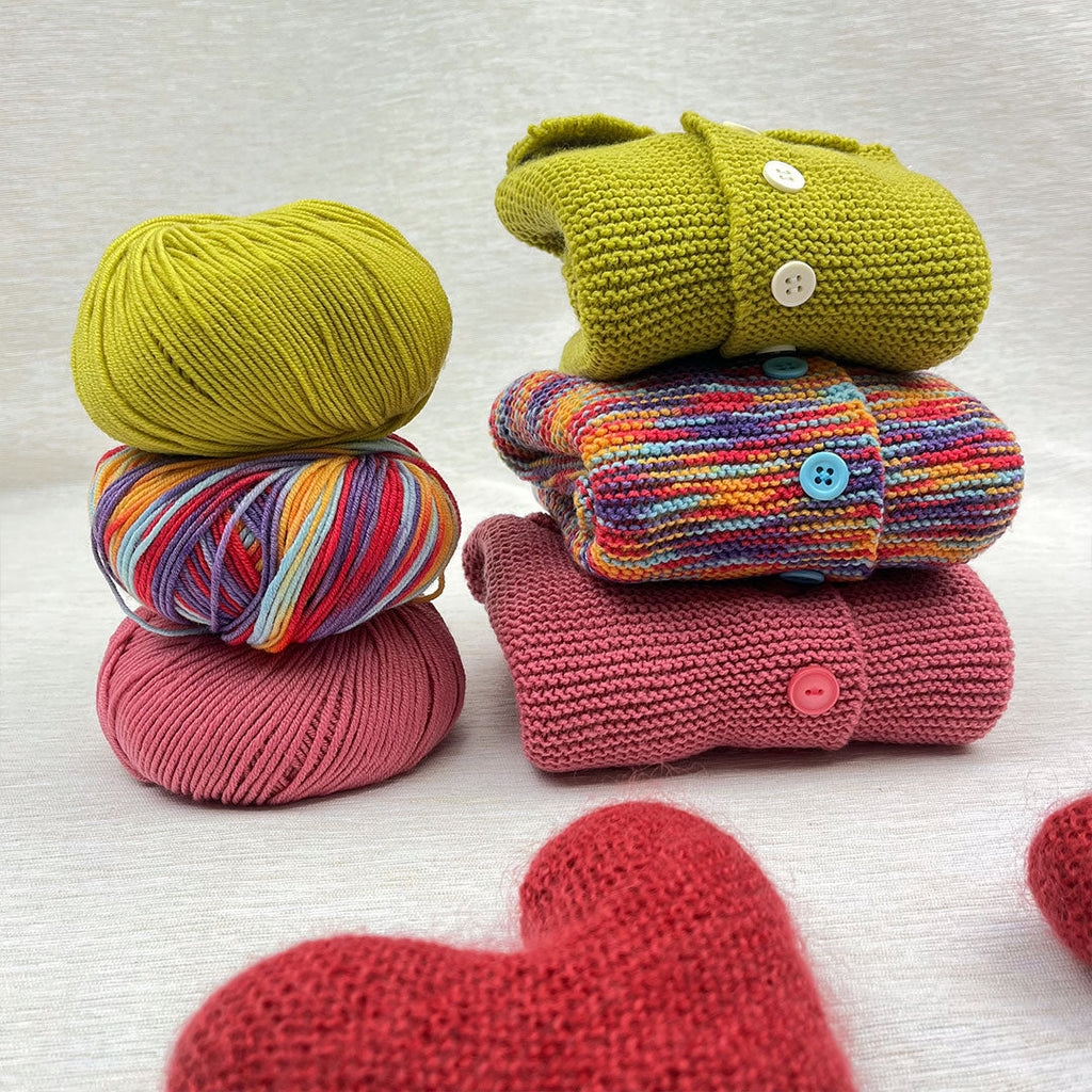 Garter Stitch Baby Jacket & Hat Bundle (Yarn+Digital Pattern)
