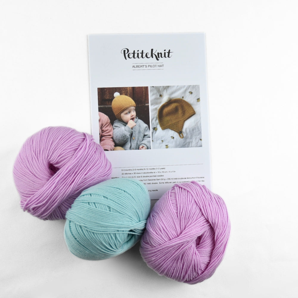 PetiteKnit - Albert's Pilot Hat Bundle - Yarn and Physical Pattern
