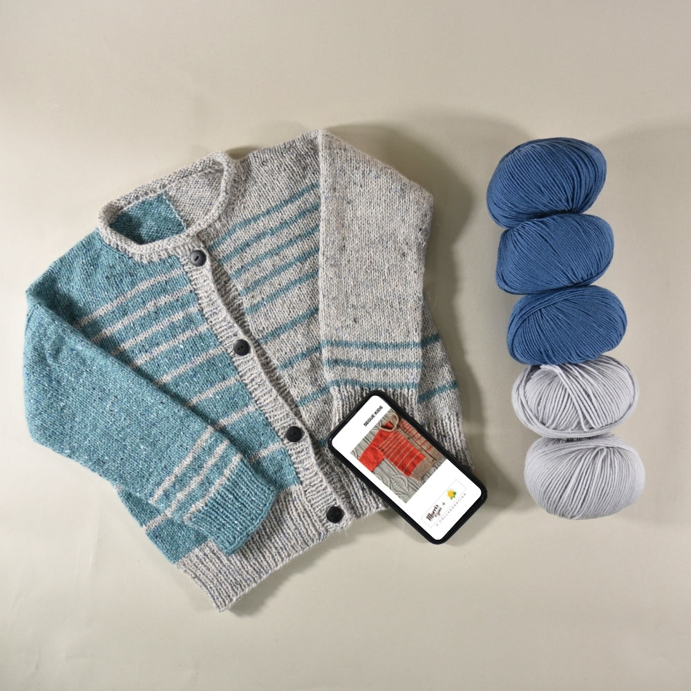 Vera Loves Knitting - Segue Cardigan Kids Bundle - Yarn and Digital Pattern