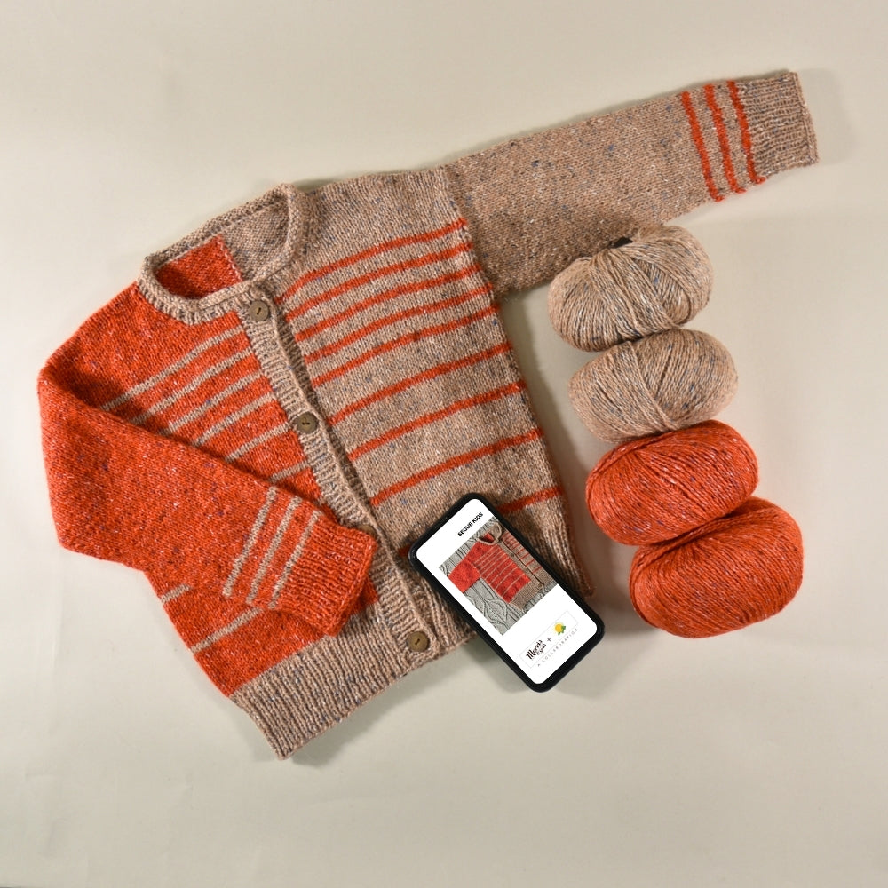 Vera Loves Knitting - Segue Cardigan Kids Bundle - Yarn and Digital Pattern