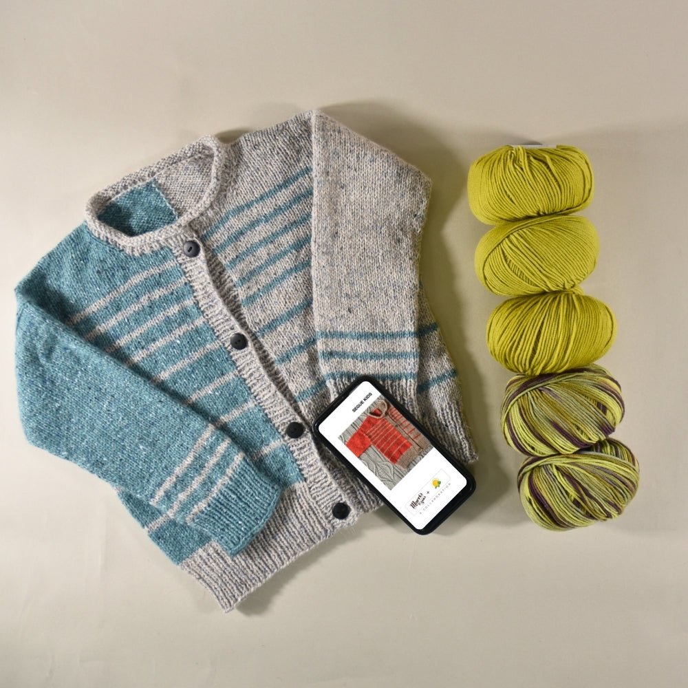 Vera Loves Knitting - Segue Cardigan Kids Bundle - Yarn and Digital Pattern