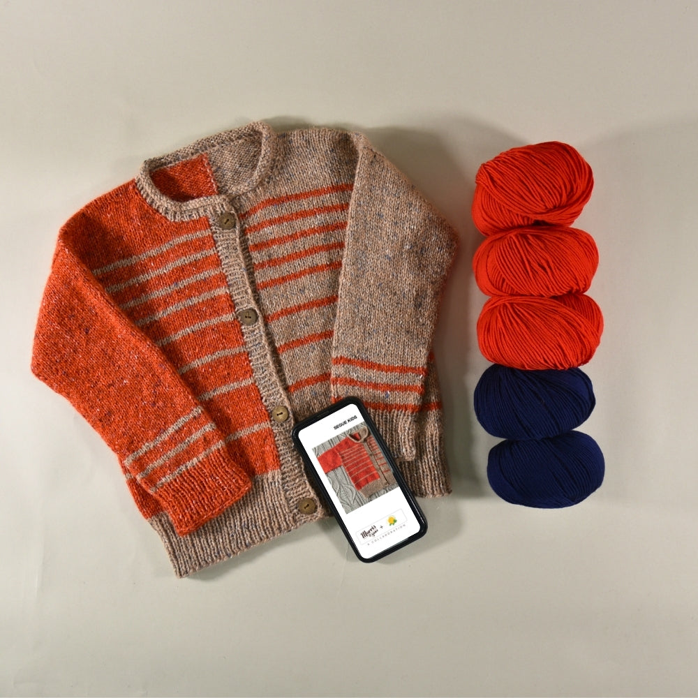 Vera Loves Knitting - Segue Cardigan Kids Bundle - Yarn and Digital Pattern