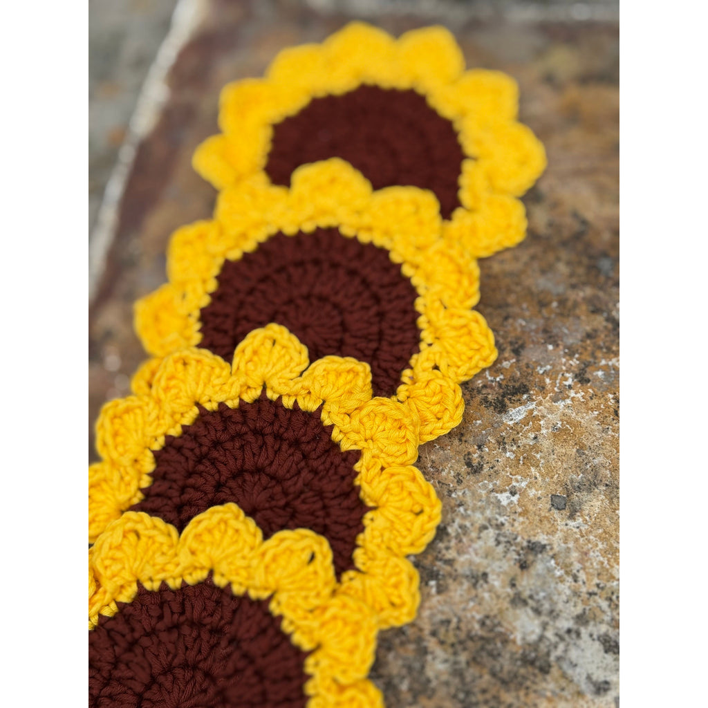 Crochet Sunflower Coaster by Alison Thompson Digital Pattern