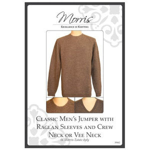 Classic Men's Jumper with Raglan Sleeves and Crew Neck or Vee Neck - Morris & Sons Australia