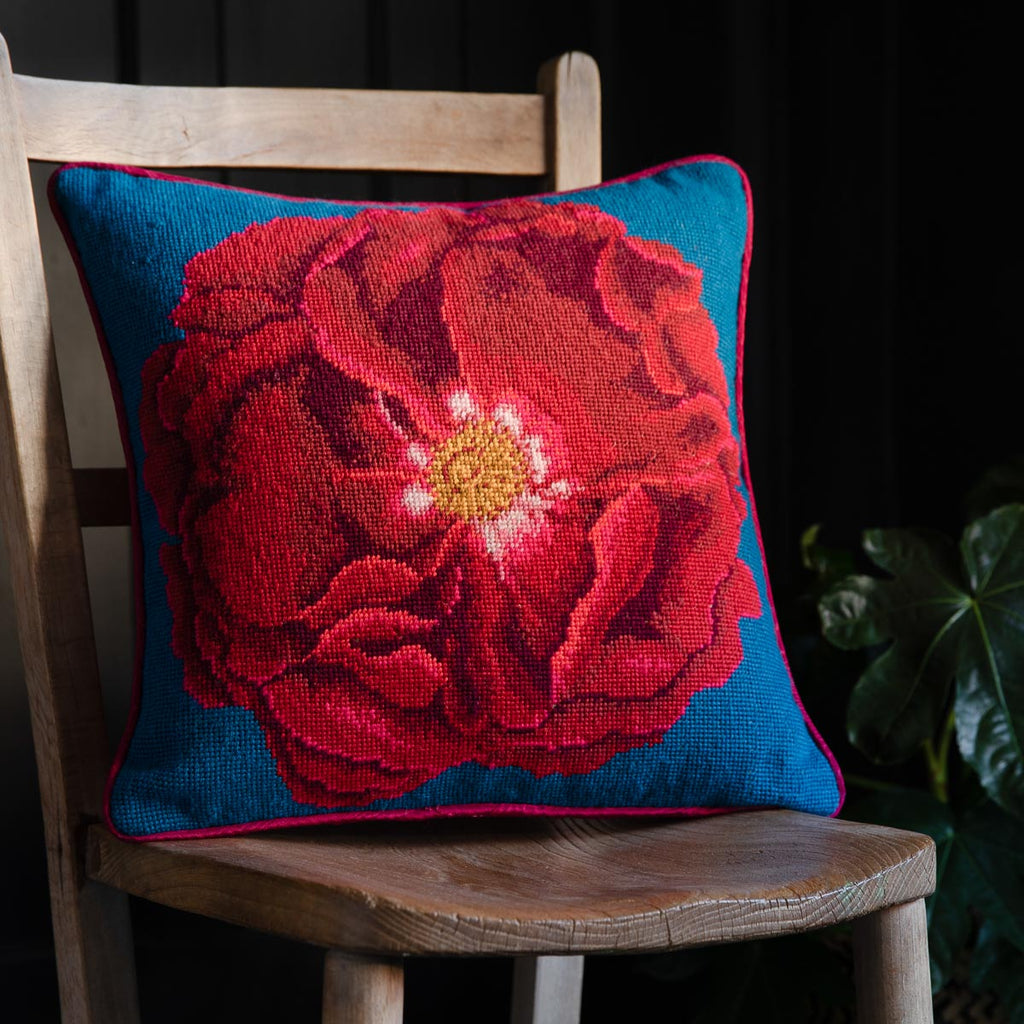 Blood Red Rose Cushion