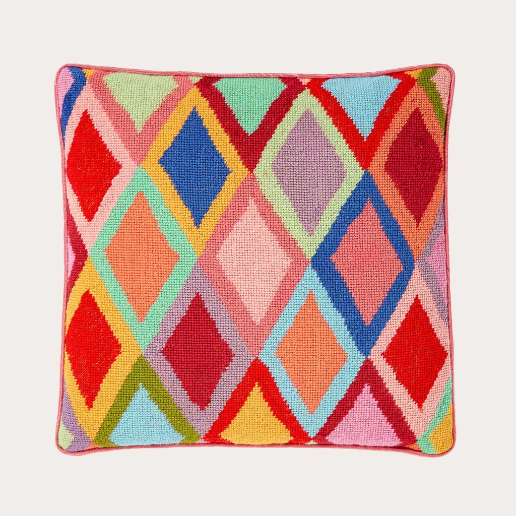 Bordered Diamonds Cushion