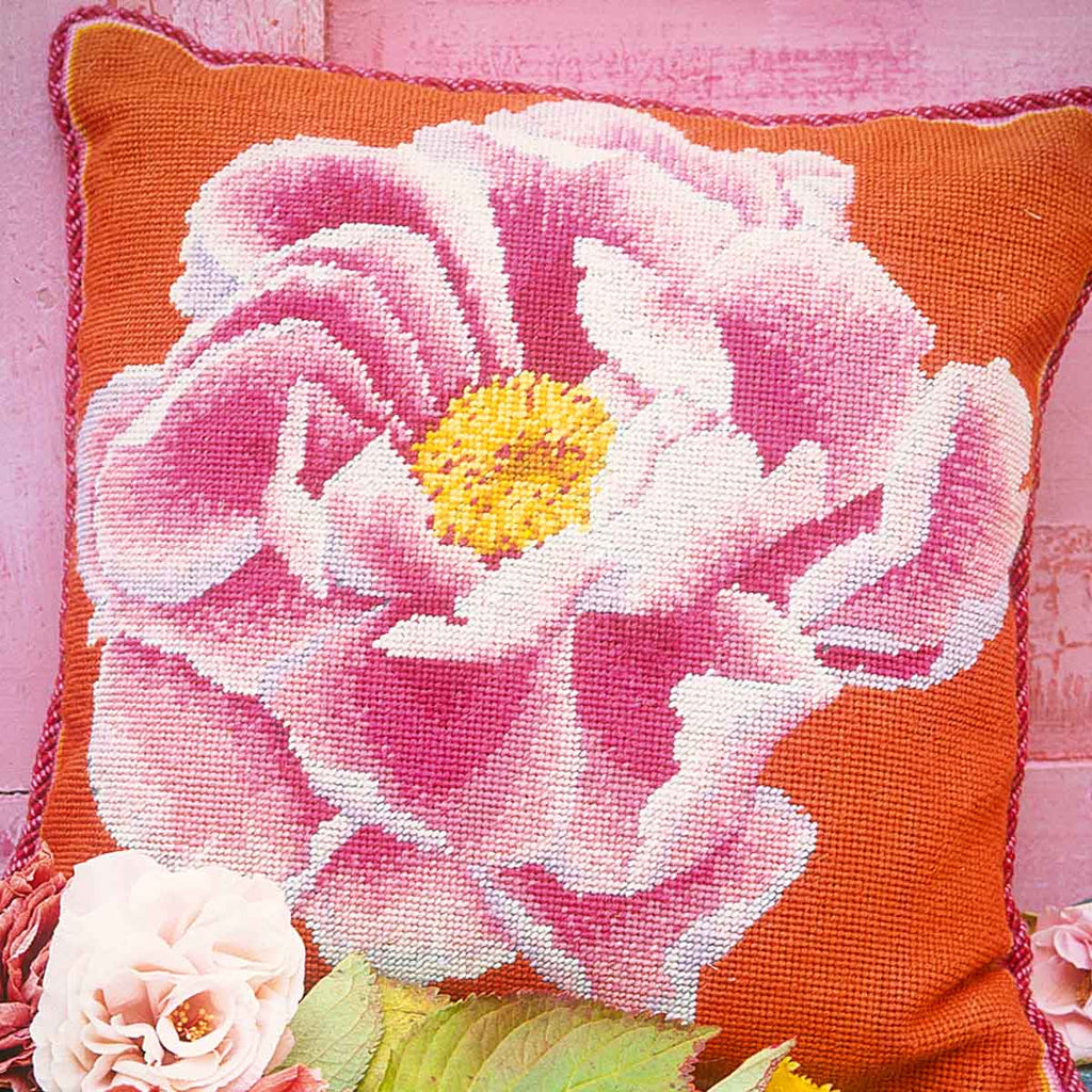 Coral Peony Cushion - Morris & Sons Australia
