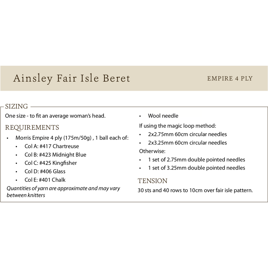 Ainsley Fair Isle Beret