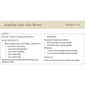 Ainsley Fair Isle Beret