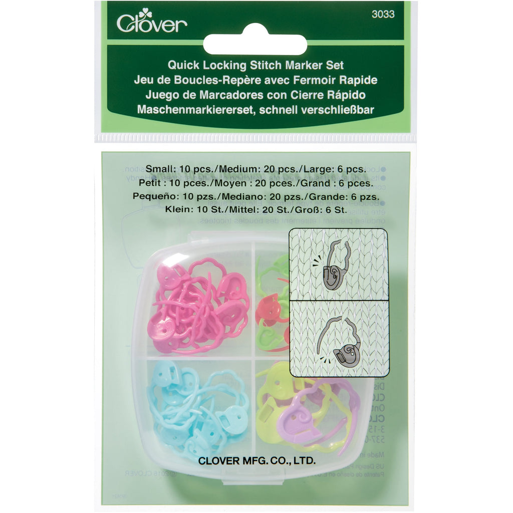Clover Quick Locking Stitch Marker Set 3033 - Morris & Sons Australia