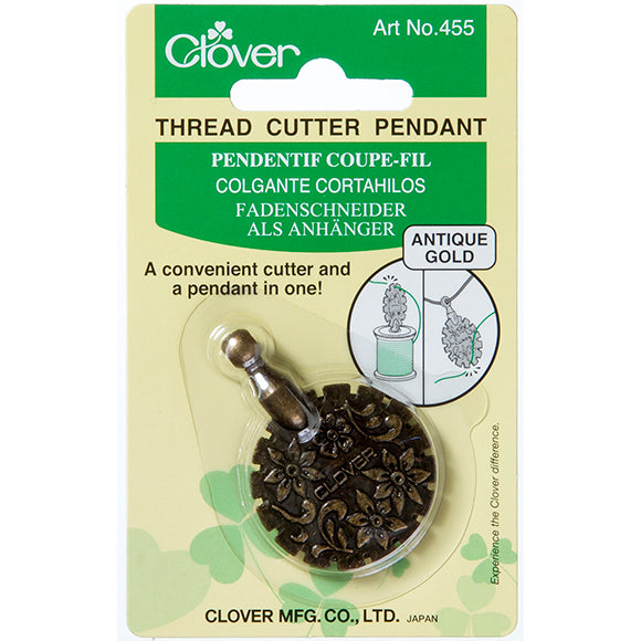 Clover Thread Cutter Pendant Antique Gold 455