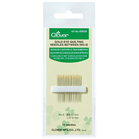 Clover Gold Eye Quilting Needles Between No. 9