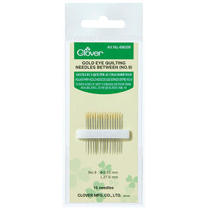 Clover Gold Eye Quilting Needles Between No. 9