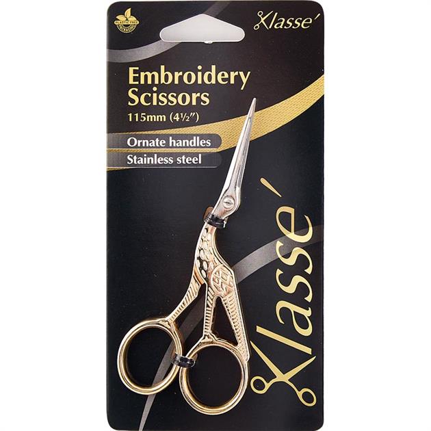 Klasse Embroidery Scissors Stork Gold 115mm