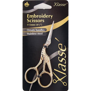 Klasse Embroidery Scissors Stork Gold 115mm