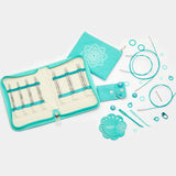 Believe Interchangeable Needle Set + Manos Fino Miniskeins + Pirouette Cowl Pattern