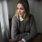 Grey dark knitted sweater 