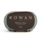 Rowan Merino Aria 50g yarn, soft and lightweight, perfect for cosy knits, made from 93% wool and 7% polyamide.