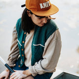 knitted vest with buttons