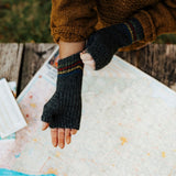 knitted grey gloves 