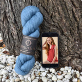 Daisy Fishtail Lace Polo Top Yarn and Digital Pattern Blue Colourway