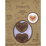 Hearts Timber Cross Stitch