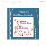 Make It Birds and Blossoms Birth Sampler
