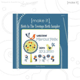 Make It Birds in the Tree Tops Birth Sampler