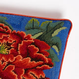 Red Chinese Peony Cushion - Morris & Sons Australia