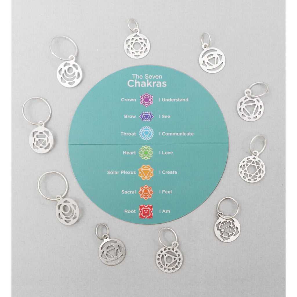 Knitpro Mindful Sterling Silver Plated Chakra Stitch Markers